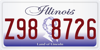 IL license plate Z988726