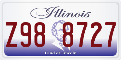 IL license plate Z988727