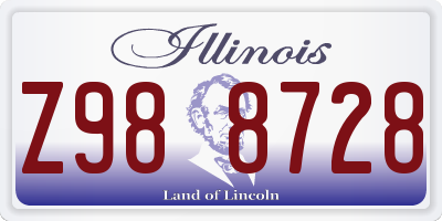 IL license plate Z988728