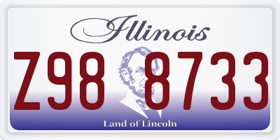 IL license plate Z988733