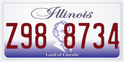 IL license plate Z988734