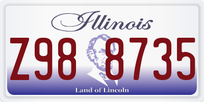 IL license plate Z988735