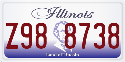 IL license plate Z988738