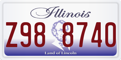 IL license plate Z988740