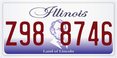 IL license plate Z988746