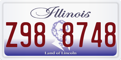 IL license plate Z988748