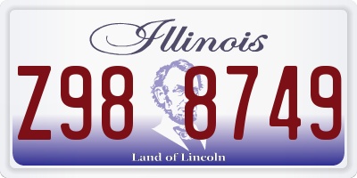 IL license plate Z988749