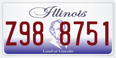 IL license plate Z988751