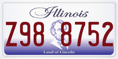 IL license plate Z988752