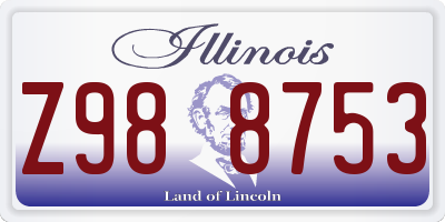 IL license plate Z988753