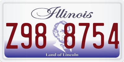 IL license plate Z988754