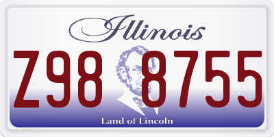 IL license plate Z988755