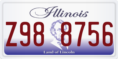 IL license plate Z988756