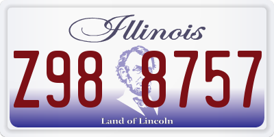 IL license plate Z988757