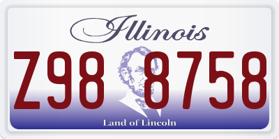 IL license plate Z988758