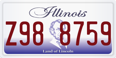 IL license plate Z988759