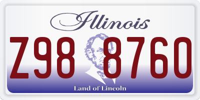 IL license plate Z988760