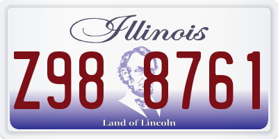 IL license plate Z988761