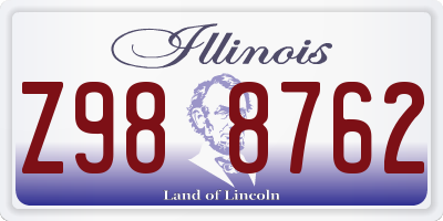 IL license plate Z988762