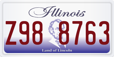 IL license plate Z988763