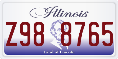 IL license plate Z988765