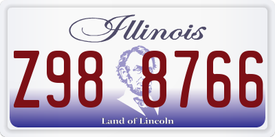 IL license plate Z988766