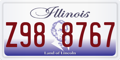 IL license plate Z988767