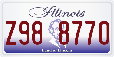 IL license plate Z988770