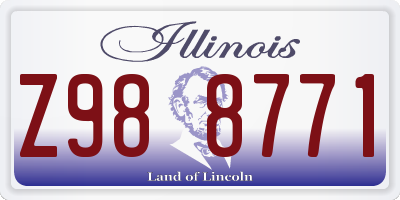 IL license plate Z988771