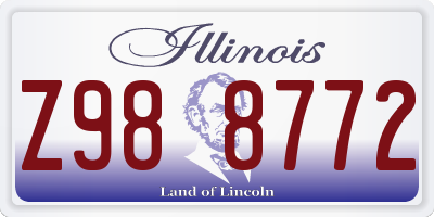 IL license plate Z988772