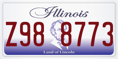 IL license plate Z988773