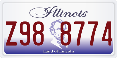 IL license plate Z988774