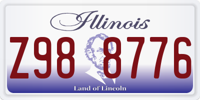 IL license plate Z988776