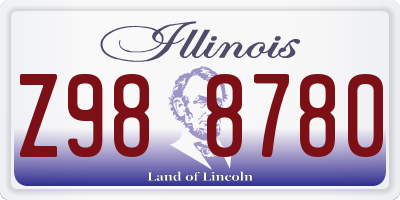 IL license plate Z988780