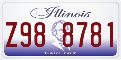 IL license plate Z988781