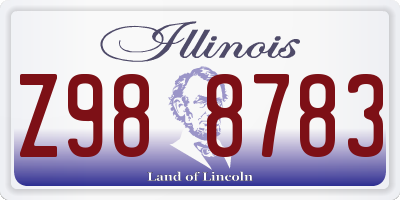 IL license plate Z988783