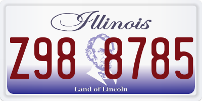 IL license plate Z988785