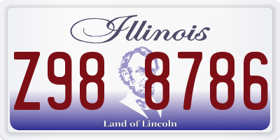 IL license plate Z988786