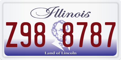 IL license plate Z988787