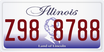 IL license plate Z988788