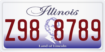 IL license plate Z988789