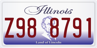 IL license plate Z988791