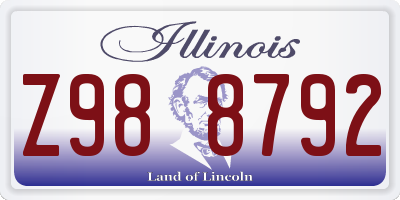 IL license plate Z988792