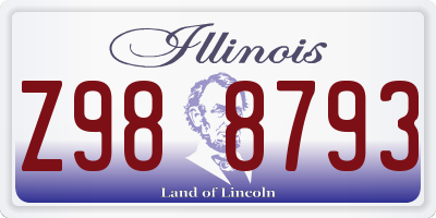 IL license plate Z988793