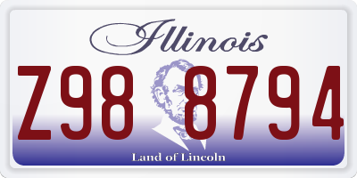 IL license plate Z988794