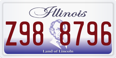 IL license plate Z988796