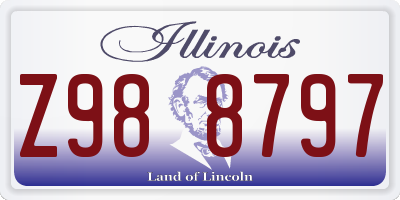 IL license plate Z988797