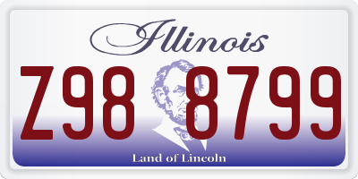 IL license plate Z988799