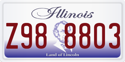 IL license plate Z988803