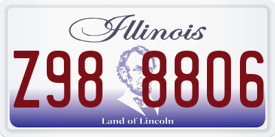 IL license plate Z988806